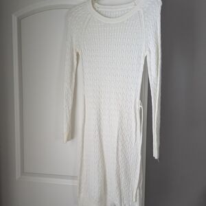 Elegant White Knit Dress